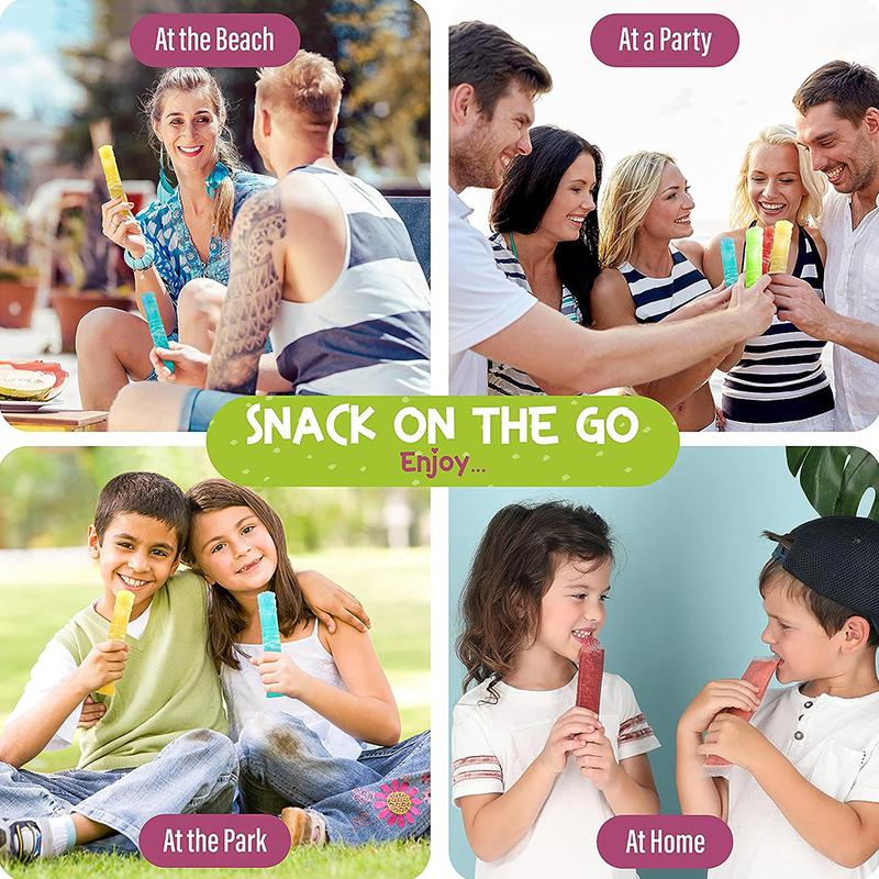 50 Stück Einweg Eis am Stiel Formbeutel Gefrierschläuche mit Zip-Verschluss Joghurtstiele Saft Frucht Smoothies Pops Eiswerkzeuge