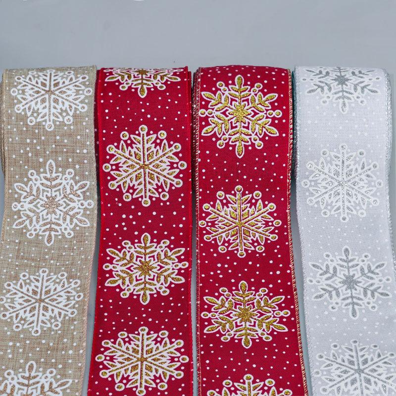 DIY Romantic și Confortabil Crăciun Imprimat Fulg de Nea Argintiu Imitație Panglică de Cânepă Decorațiuni Sac Cadou Ziua Crăciunului Fundal Agățat de Perete Panglică de Top