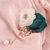 4PCS Camellia Rose Wedding Corsage Boutonniere Flower Brooch Pin For Bridal Shower Dinner Parties Formal Event Wear