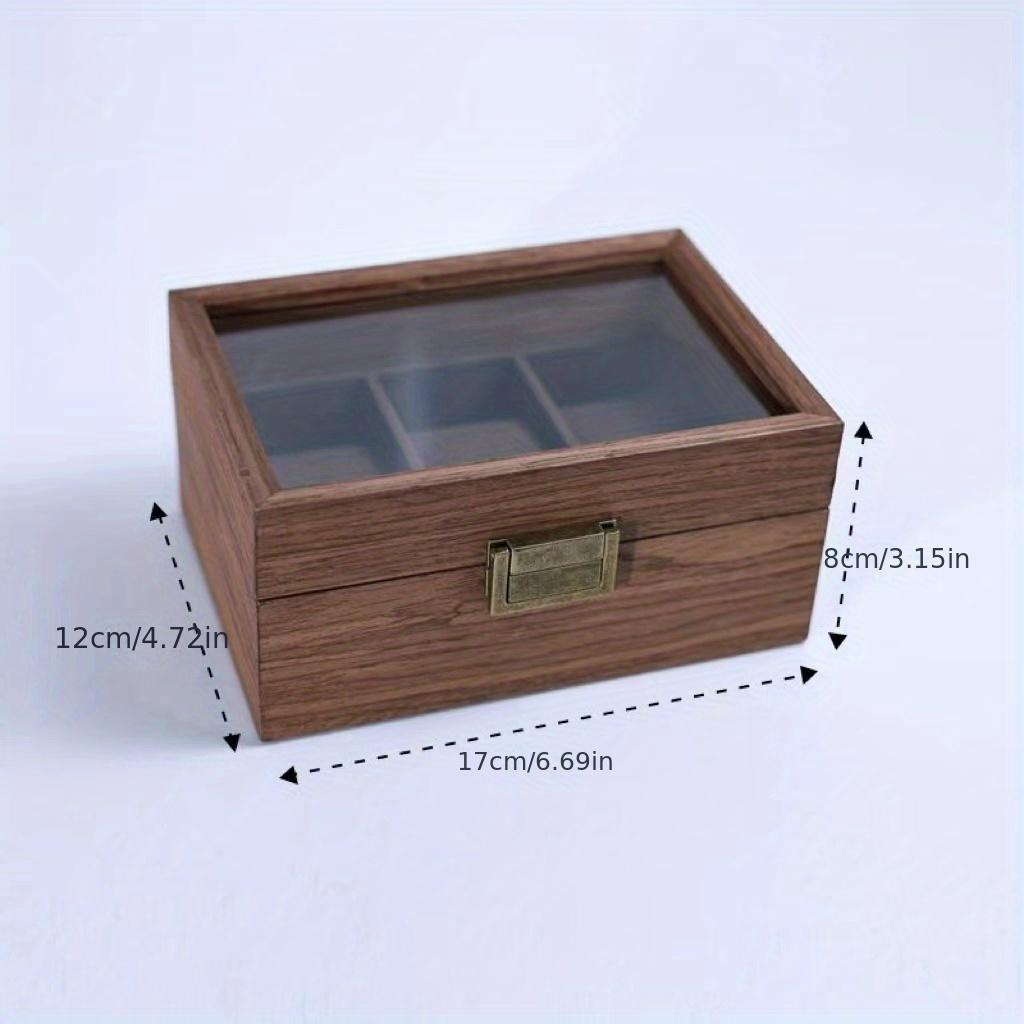 1pc Walnut Wooden Watch Box, European Wrist Watch Storage Box, Dustproof Watch Organizer Display Case, With Transparent Lid