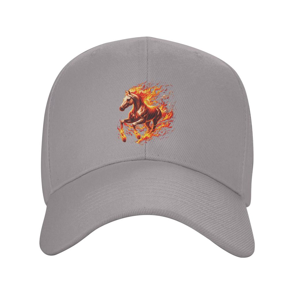 Lustiges brennendes Pferd Outfit für Pferde Flammen Liebhaber Baseballkappe Lässig Unisex Herren Hip Hop Hüte Jagd Camping Baseballkappen