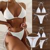 Sexy Bikini Badeanzug einfarbig Schnürung Nackenband Urlaubs Badeanzug Damen, Huludao Badeanzug