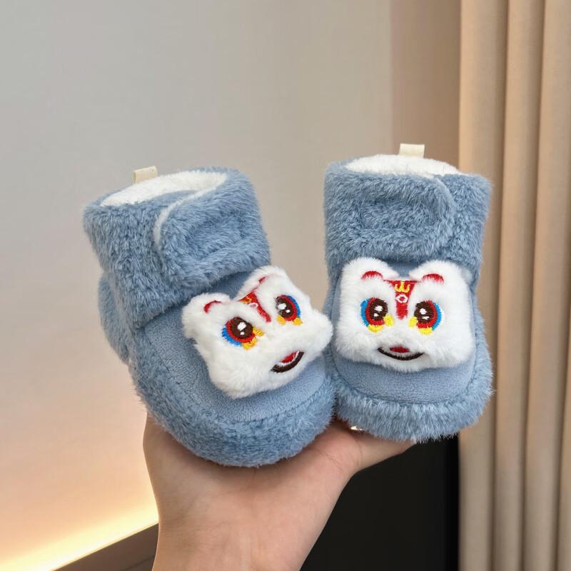 Winter Fleece-Lined Soft Sole Baby Boots: Non-Shedding & Warm for Newborns (0-1 Year) – Unisex, Festive Design