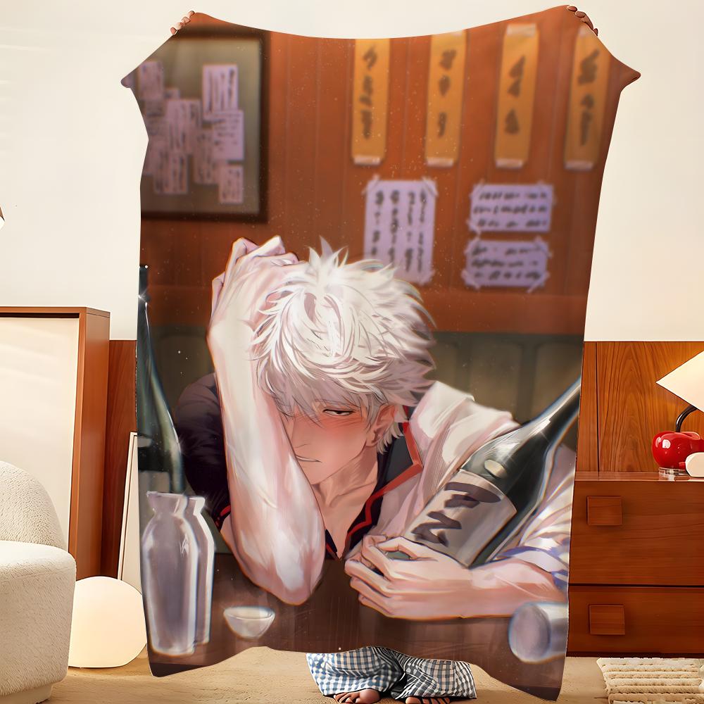 Anime Gg-Gintama-Aa Throw Flannel Throw Blanket, Lightweight Cozy, Durable Washable Cute Cool