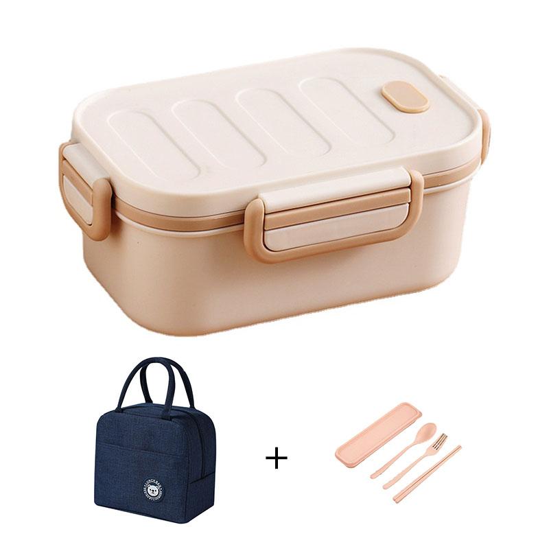 1000 ml tragbare Lunchbox, 2-lagig, mikrowellengeeignet, Bento-Box für Arbeit, Lebensmittel, Schule, Studenten, Erwachsene, Lebensmittelbehälter, frische Lunch-Taschen