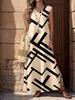 Summer 2026 European V-Neck Casual Women's Printed Long Dress