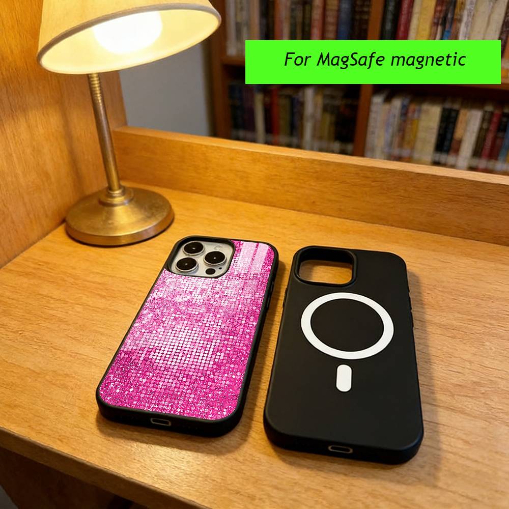 Pink glow for girls Phone Case For iPhone17,16,15,14,13,12,11 Plus,Pro Magnetic with Magsafe Wireless Charging