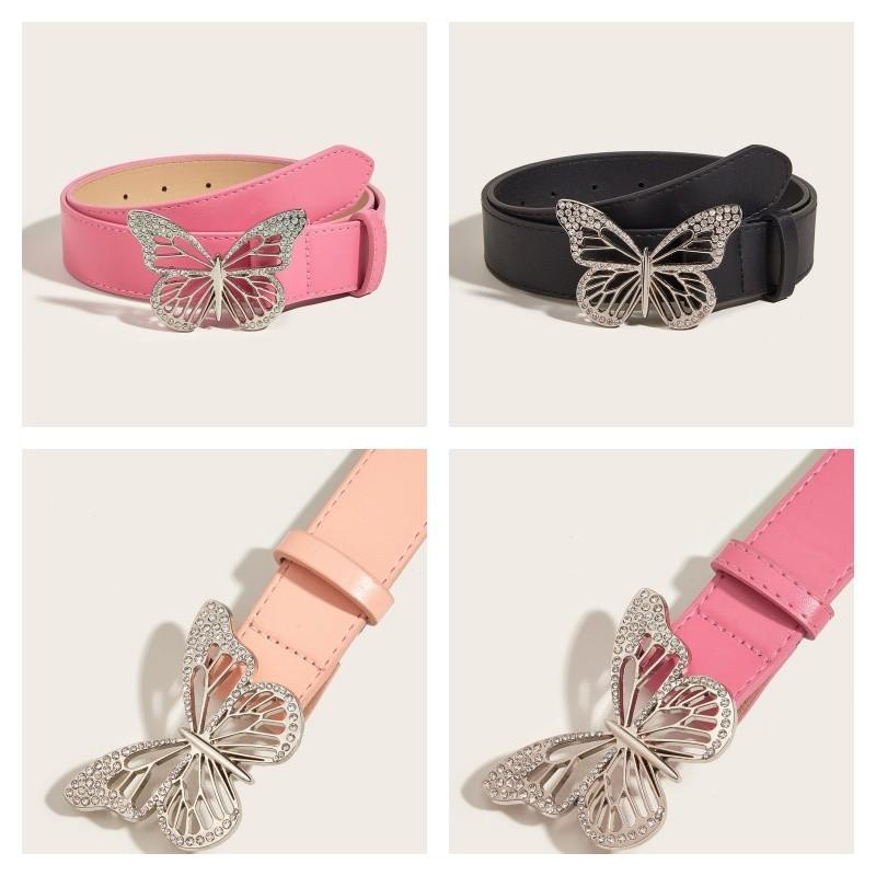 Simple And Stylish Metal Butterfly Rhinestone Belt For Women