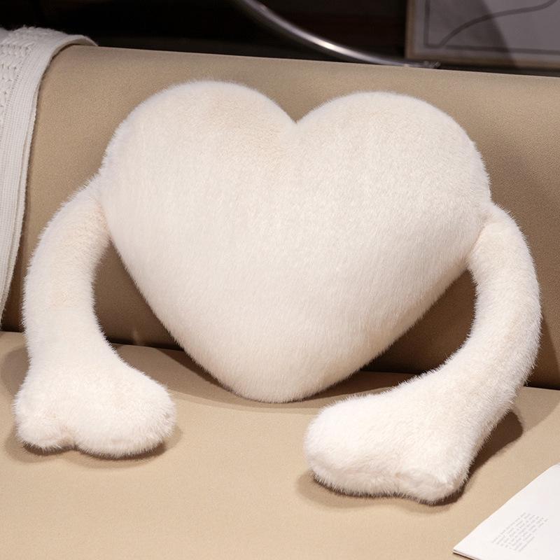 Valentine's Heart-Shaped Velvet Throw Pillow Backrest - Cozy Gift for Girls
