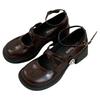 Autumn new college style small leather shoes French Mary Jane shoes high heel thick heel with skirt jk single shoes women