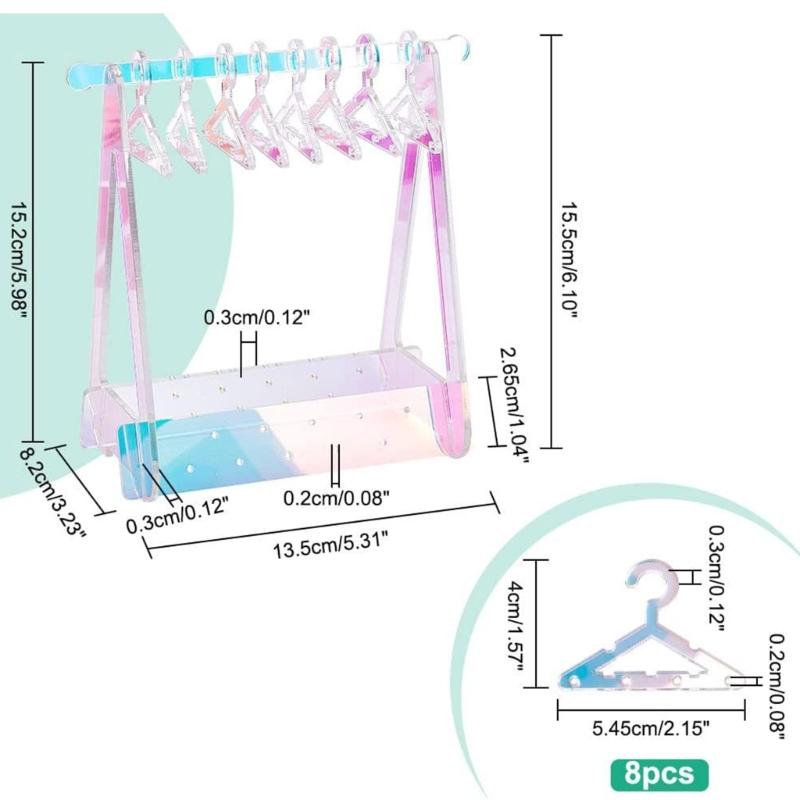 Coat Hanger Acrylic Earrings Stand Organizer Hanger Shape Tabletop Jewelry Display Holder for Earring Ear Stud Organize