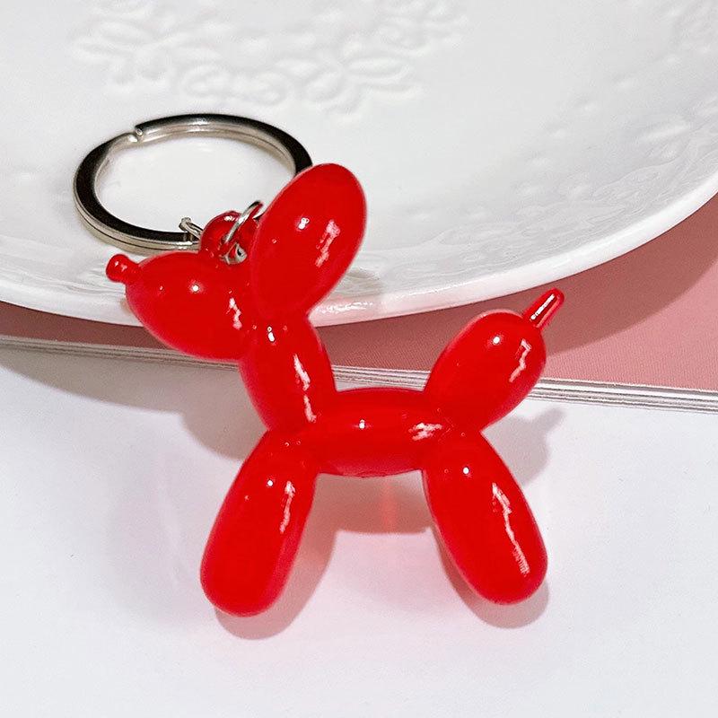 Translucent Candy Pearl Balloon Dog Keychain Pendant