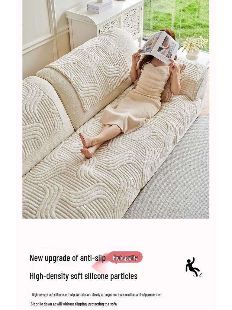 2024 Premium Non-Slip Plush Sofa Cushion Cover for Autumn/Winter