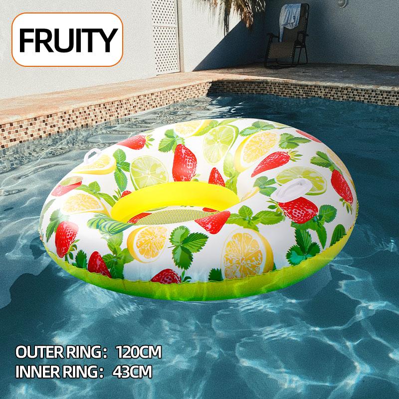 Water Play Adult Inflatable Water Recliner Floating Row Colorful Backrest Strap Seat Ring Inflatable Floating Bed Swimming Ring