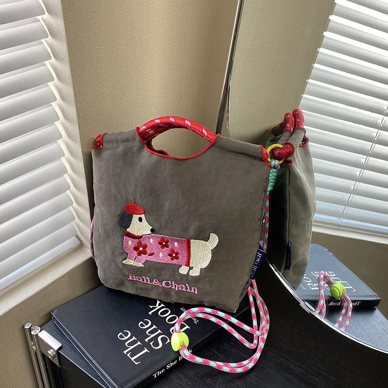 

Новый тренд мультяшная сумочка такса собака на плечо сумка-мессенджер взрывная повседневная модная сумка женщины темно-серого