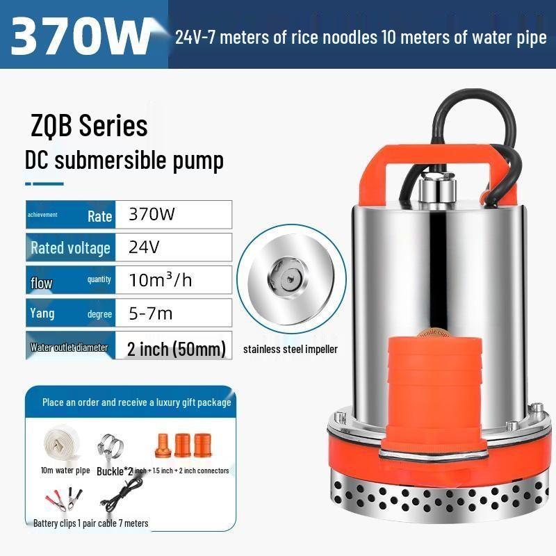 DC 12V Submersible Pump - Battery-Powered Water Pump for Household, Car, and Small Agricultural Irrigation.