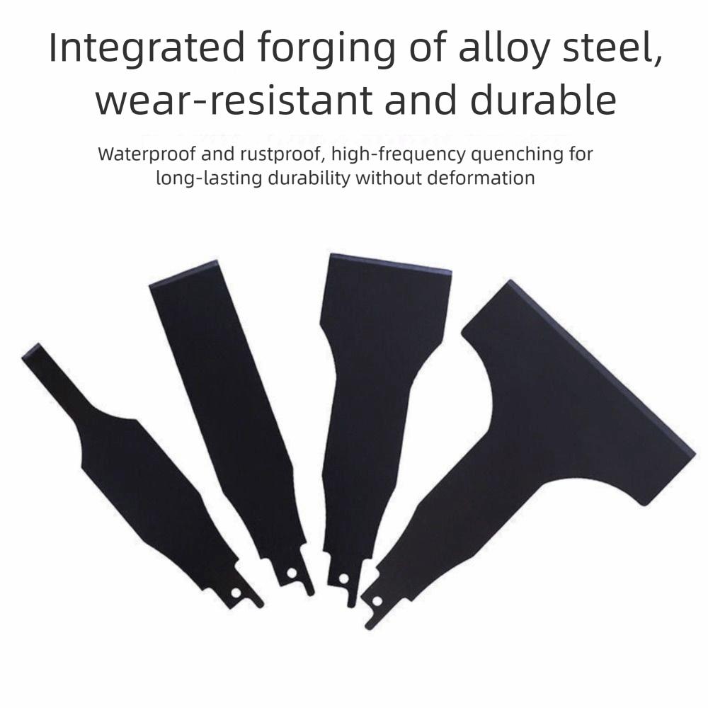 Stainless Steel Heavy-Duty Scraper Multi Use Alloy Construction Reciprocating Saw Blade Set 10/30/50/100mm Wall Cleaning Tool