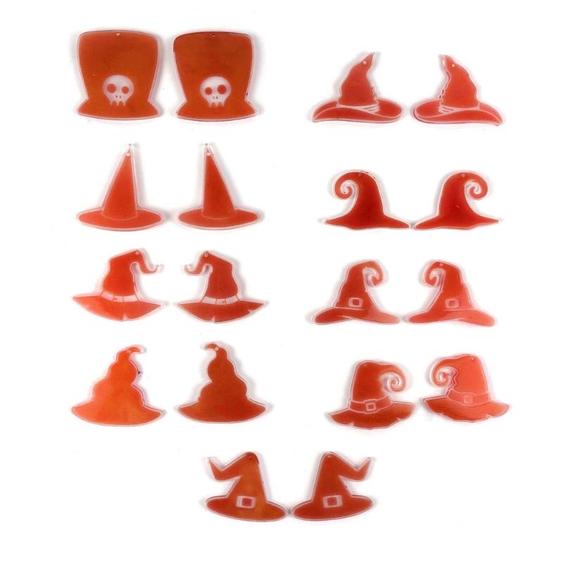 Halloween Geometric Witch Hat Earring Epoxy Resin Silicone Mold Luggage Bag Tags Casting Molds with Hole for DIY Crafts