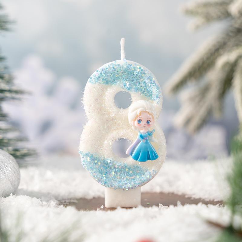 Charming Cartoon Princess Number Candles 0-9 for Christmas Decorations