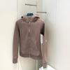 Autumn women's full zipper slim fit hooded fleece sweater casual outdoor slimming sports jacket