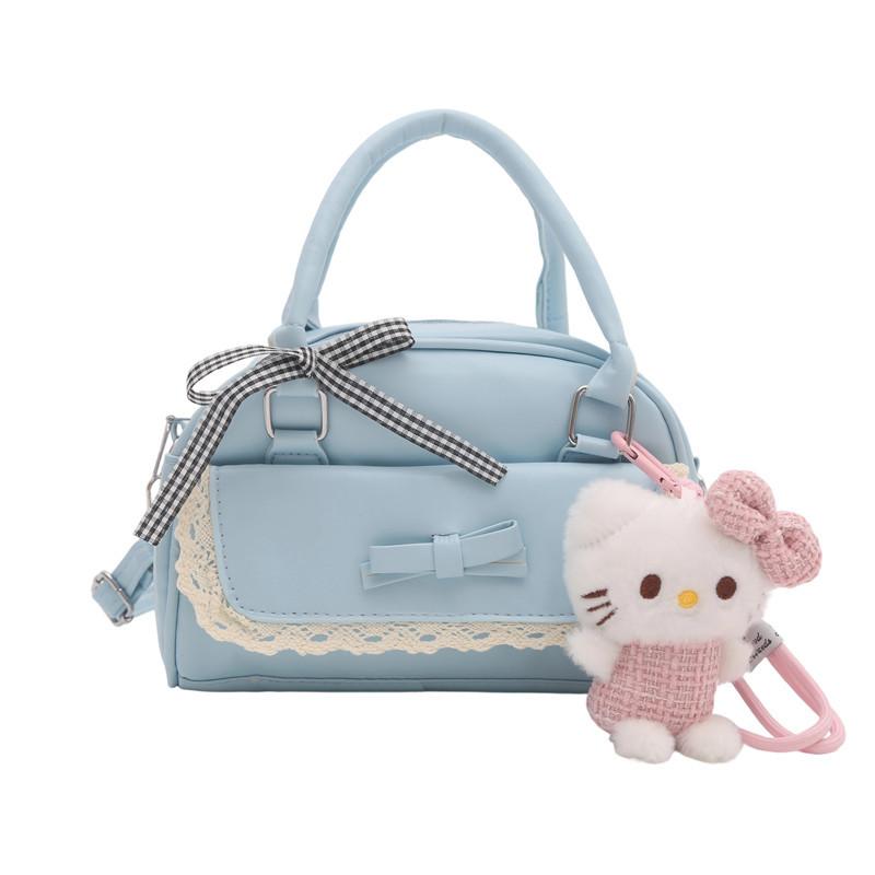 Cute cartoon girl bag 2 summer new large-capacity textured shoulder oblique span bag