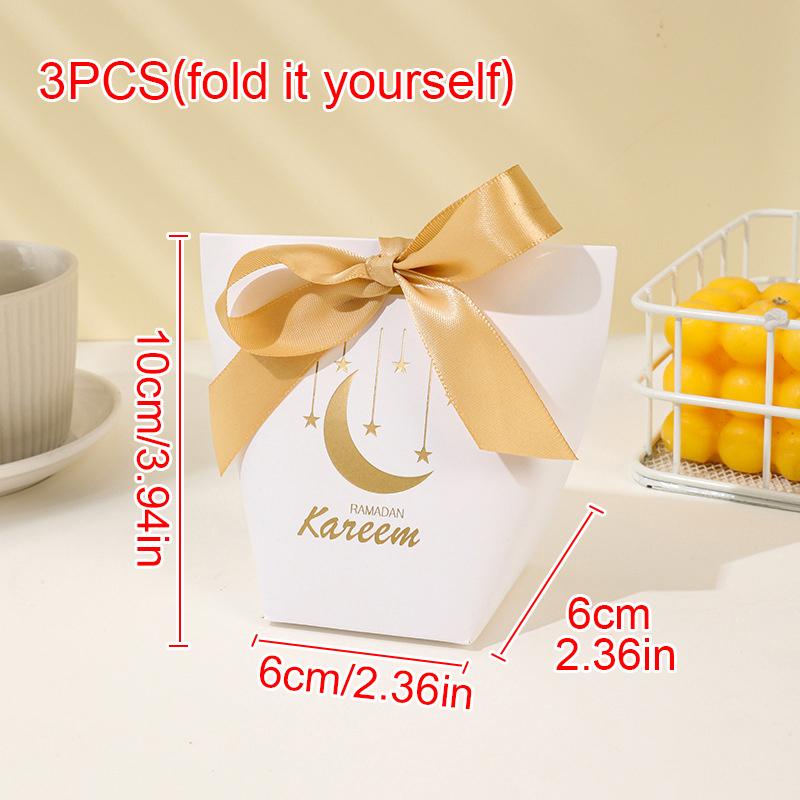 

3 шт. Подарочная коробка для вечеринки Ид аль-Фитр Домашняя упаковка для мусульманских праздников Рамадан Конфетная коробка Украшения Фестивальные принадлежности