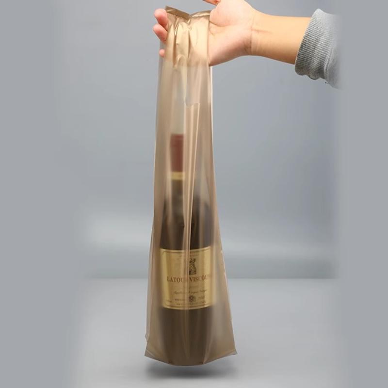 Reusable Red Wine Tote Bag Single Wine Packaging Tote Thickened PE Hotel Universal Pouch Load Bearing and Durable Plastic Bag Black packaging pouch