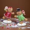 Christmas Gingerbread Figurine Decoration Resin Boy Girl Family Statue Ornaments Christmas Gingerbread Man Decor For Living Room