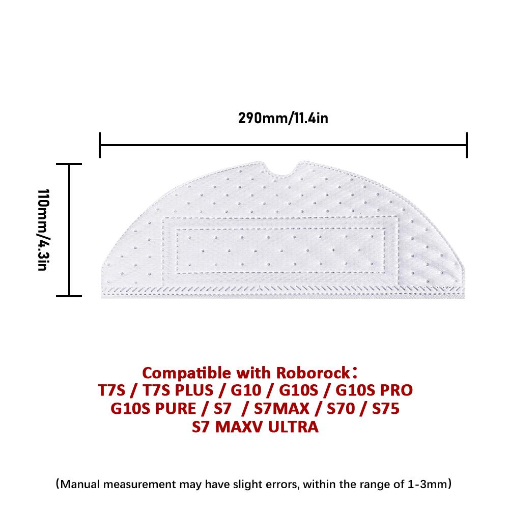 Disposable Mop Cloths For Roborock T7S/T7S Plus/T8Plus/S7/S7Max/S7 MaxV Plus/S7MaxV Ultra/S70 S75/G10/G10S/G10s Pro/G10S PURE Robot Vacuum Cleaner Kit