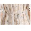 French Style Floral Dress Women Summer Long V Neck Slim Fit Elegant Tea Dress Flowy Long Dress