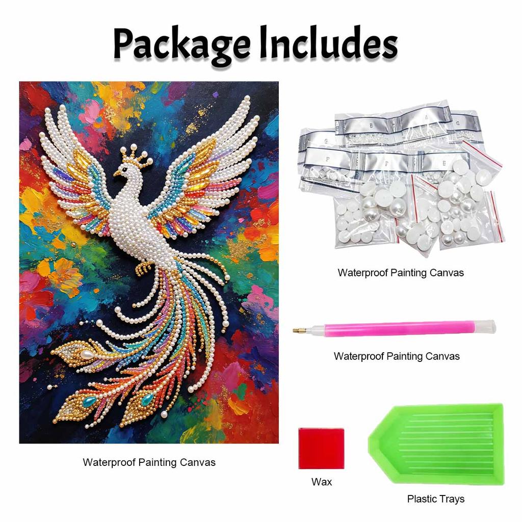 Handmade Colorful Peacock Pearl DIY Painting Creative Interior Wall Art Fine Gift For Household Home Space Beautification Masterpiece Wall Decor