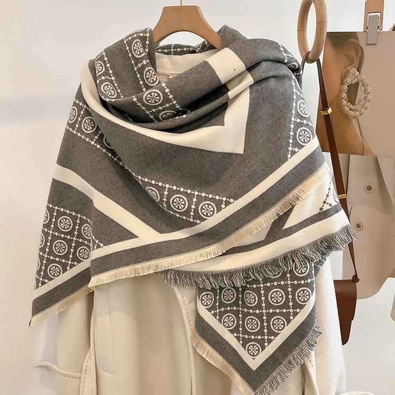 New Fashion Winter Cashmere Scarf Women Luxury Duplex Print Female Shawl Wrap Scarves Lady Thick Warm Blanket Echarpe Pashmina