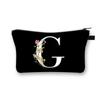 Wild Flower Alphabet Letter A-Z Makeup Bag Canvas Pouch Cosmetic Case Teacher Gift Purse