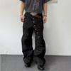 Men's Distressed Ripped Straight-Leg Jeans – American High Street Style