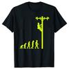 Evolution Of Lineman Tshirt Male Birthday Gift For Electrician Men Dad Papa Father Husband Short Sleeve O Neck Cotton T Shirt