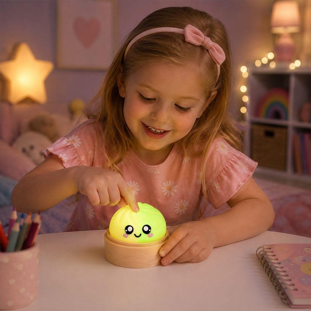 Multiple Gradient Colors Dumplings Blind Box Toy Luminous Baozi Fidget Button Toy  Home Decoration