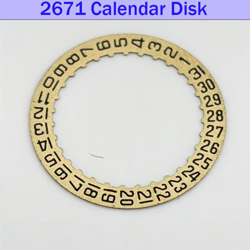 Suitable For ETA2671 Movement Calendar Disc 3 o'clock 6 o'clock Positions White Gold 2671 Calendar DiscWatch accessories