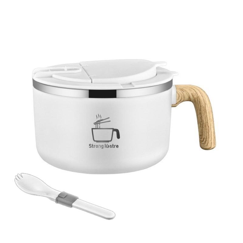 

Functional Bowl for Noodles Convenient Sized Stainless Steel Bowl Utensils for Noodles Lover белый
