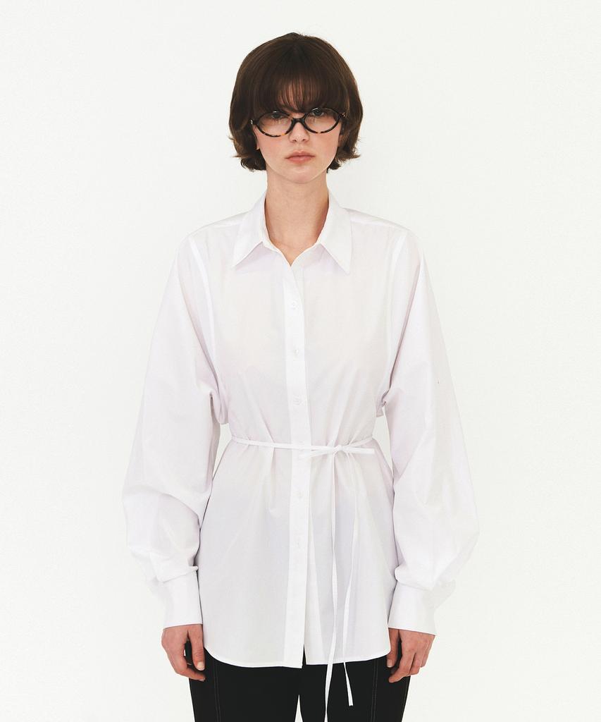 Daiaegeuneol Cotton Belted Shirts (White)