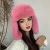 Klobouk Lei Feng Jednobarevný Imitace Liščí Kožešiny Lyžařský Klobouk Podzim Zima Dámský Teplý Klobouk Doplňky pro Outdoorové Aktivity