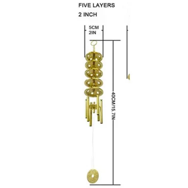 Pure Copper Wind Chime Pendant Five-layer Copper Bell Unicorn Six-tube Wind Chime Bell Adjustment Home Feng Shui Pendant