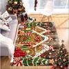 Christmas House Snowflake Area Mat Red with Gold and White Snowflakes  Living Room Bedroom Decoration Holiday Home Decoration