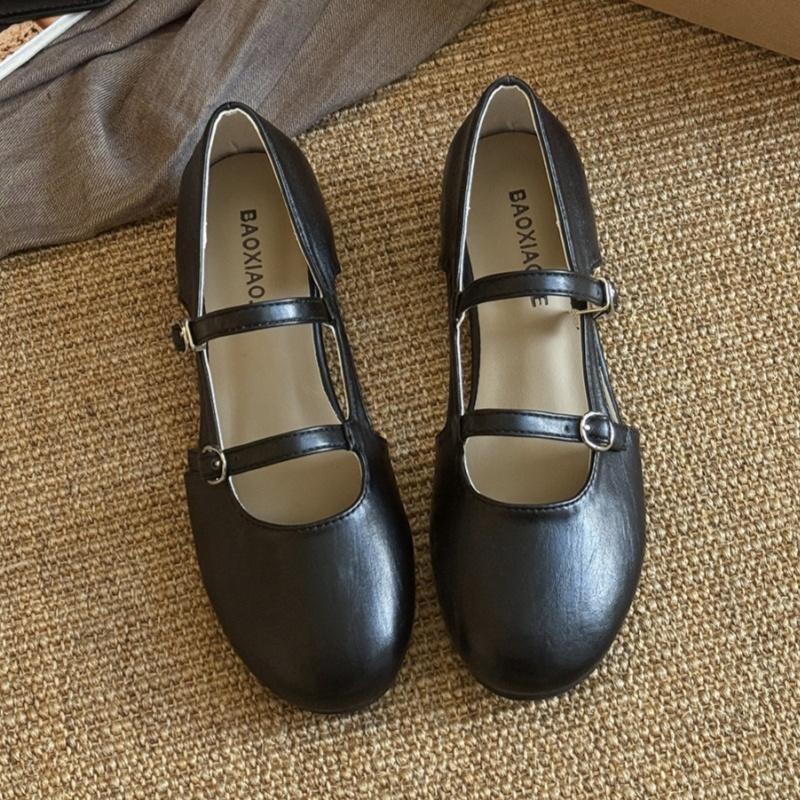 Fashion Women's Ballet Flats 2025 New Fashion Buckle Breathable Flat Shoes Mary Jane Hollow Casual Women Single Shoes Elegant Women Flat