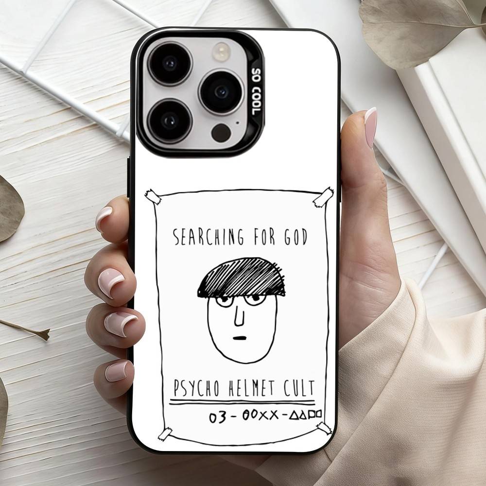 Anime m-Mob p-Psycho-o 100  Phone Case For iPhone17,16,15,14,13,12,11 Plus,Pro Max Black Candy Silver Phone Case