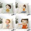 Yoshitomo NNaraS Anime Cushion Cover Eco Linen Pillow Case DoubleSided Print Breathable Durable Zipper Home Decor Gift