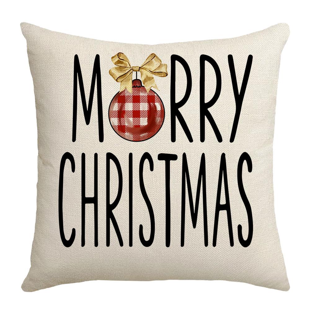New Christmas Pillow Farm Truck Bow Garland Home Cushion Pillow Cover