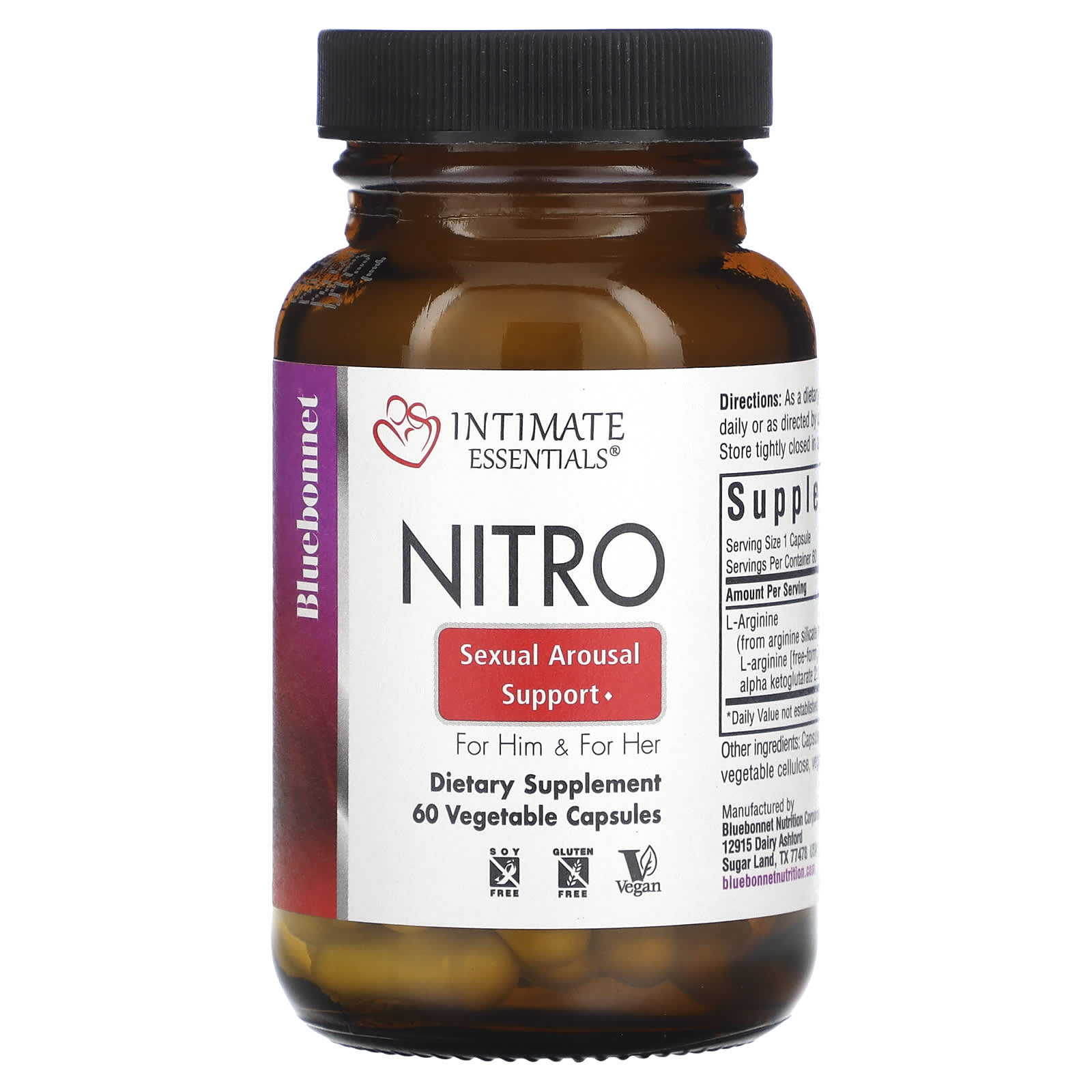 

Intmate Essentials, Nitro, For Power and For Her, Veggie Caps, 60 ct (300mg per ct)