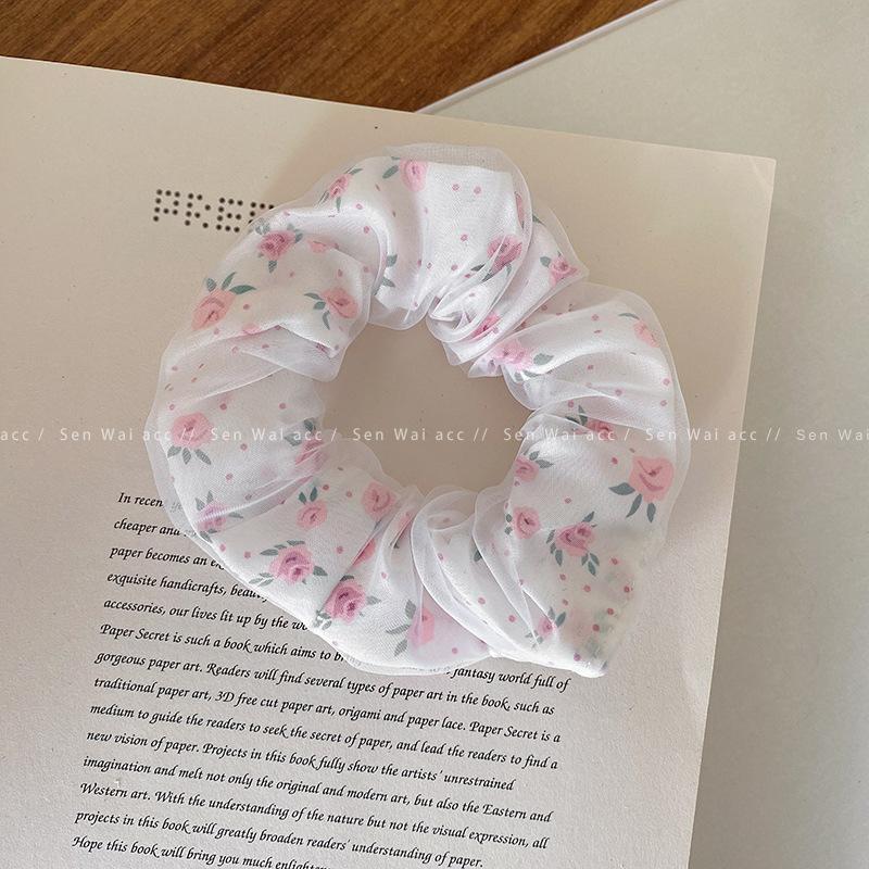 Летняя свежая и сладкая корейская большая кишка резинка для волос женская сетчатая пряжа сумка кишка цветочный горошек веревка для волос студенческий резинка для волос аксессуары для волос