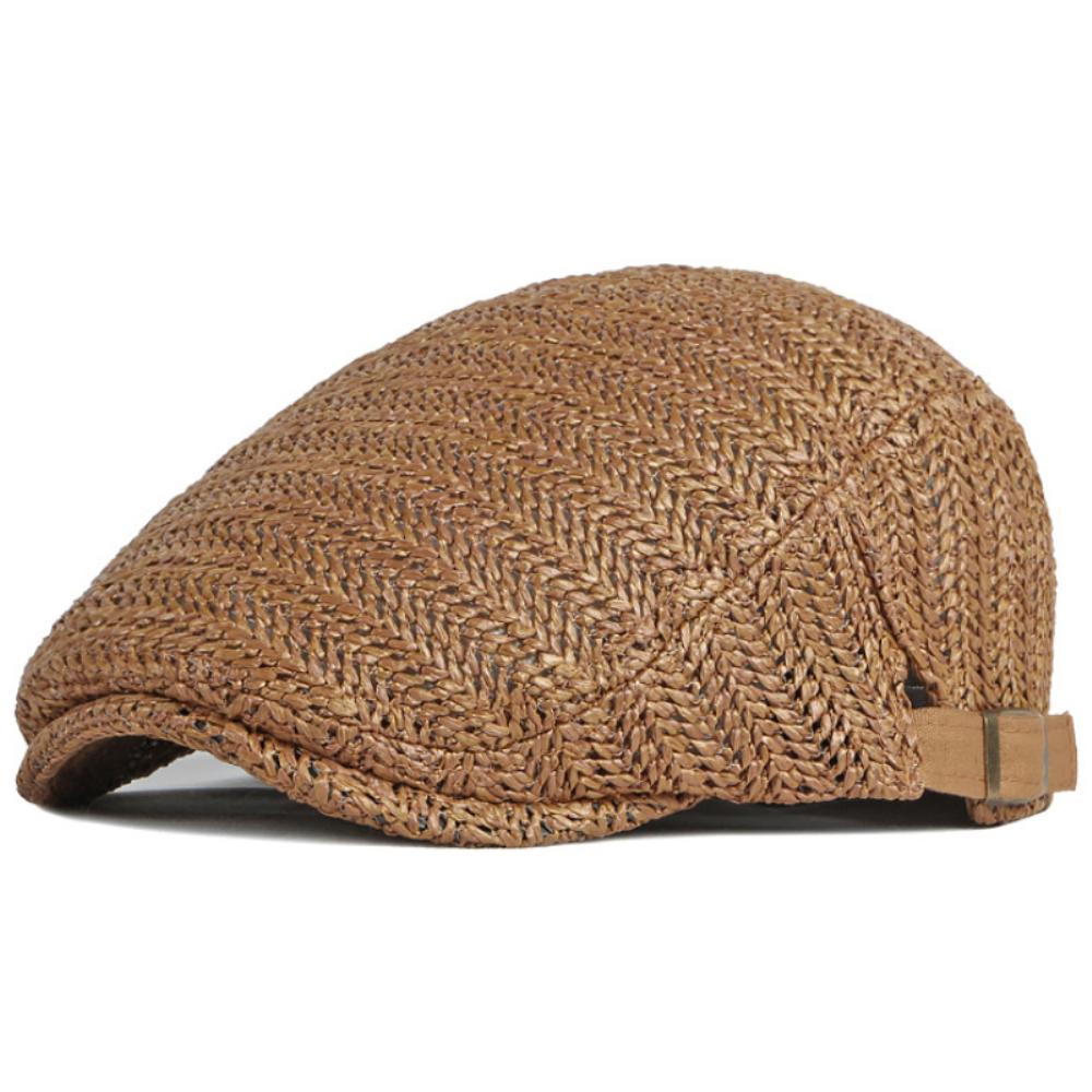 HT4831 Boinas para Hombre Mujer Primavera Verano Gorra de Sol Transpirable Sombrero Boina de Paja Masculino Femenino Ajustable Gorra Plana de Hiedra Boinas Vintage