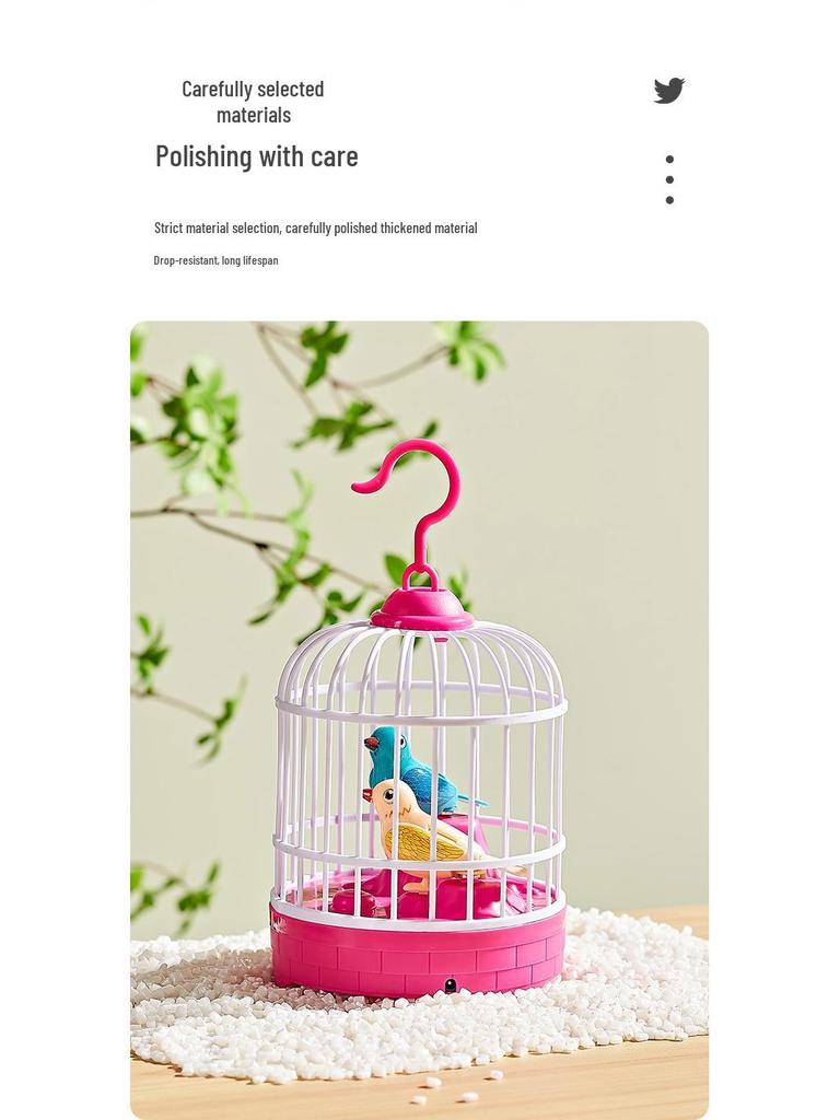 Voice-Controlled Talking Bird Toy with Simulated Birdcage, Repeats & Aids Speech for Kids Aged 1-3